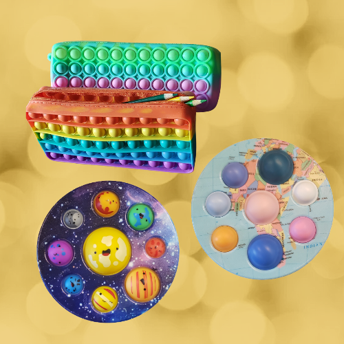 Bubble Popper Fidget Pencil Cases and Planets